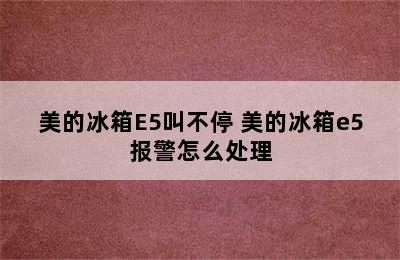 美的冰箱E5叫不停 美的冰箱e5报警怎么处理